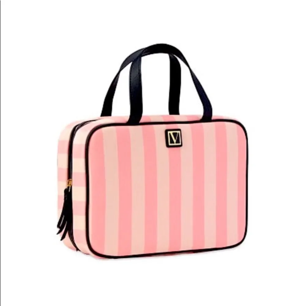 NWT VICTORIA’S SECRET Signature Stripe Everything Travel Make Up Case GIFT‎ IDEA